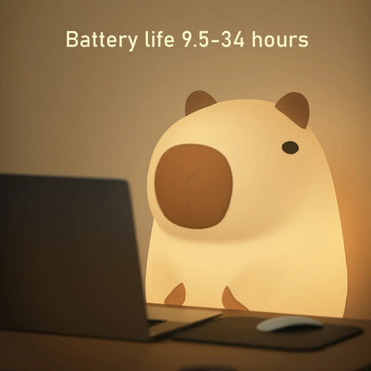 Cute cartoon Capybara silicone night light