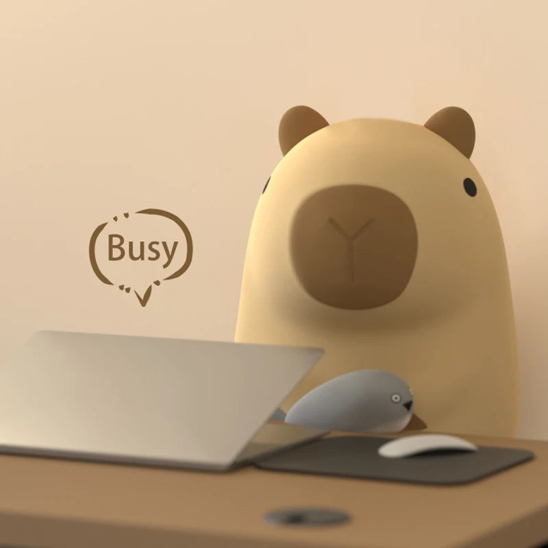 Cute cartoon Capybara silicone night light